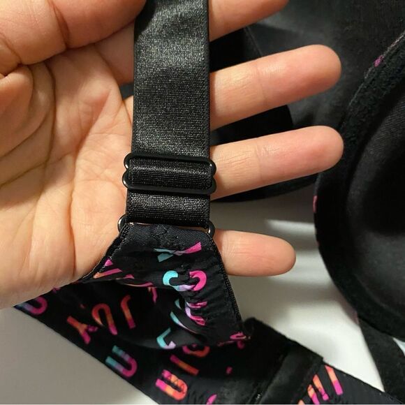 Juicy Couture Sexy padded Push Up Rainbow black Logo Bra-42D - Picture 5 of 7